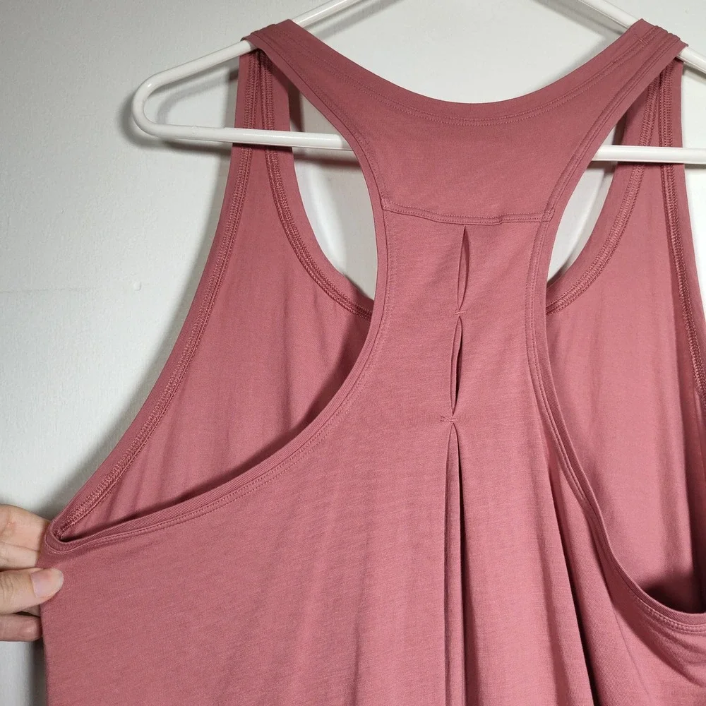 Lululemon Love Tank Top Pink Racerback Pleated Back Yoga Gym Womens Size 8